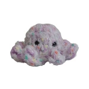 Handmade Crochet White and Purple Soft Plush Mini Amigurumi Stuffed Octopus